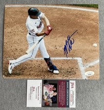 CLEVELAND GUARDIANS- MYLES STRAW AUTOGRAPH 8x10 ACTION PHOTO JSA AS93326