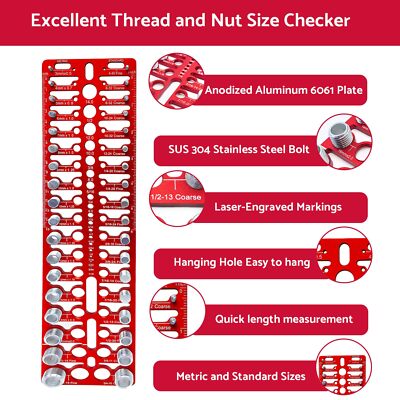 Nut And Bolt Thread Checker - 36 Thread Checker Standard And Metric Bolt And Nut Identifier Gauge 20 Standard And 16 Metric 19 Drill Gauges Thread Gauge Screw Size And Thread Gauge Inch And Metric