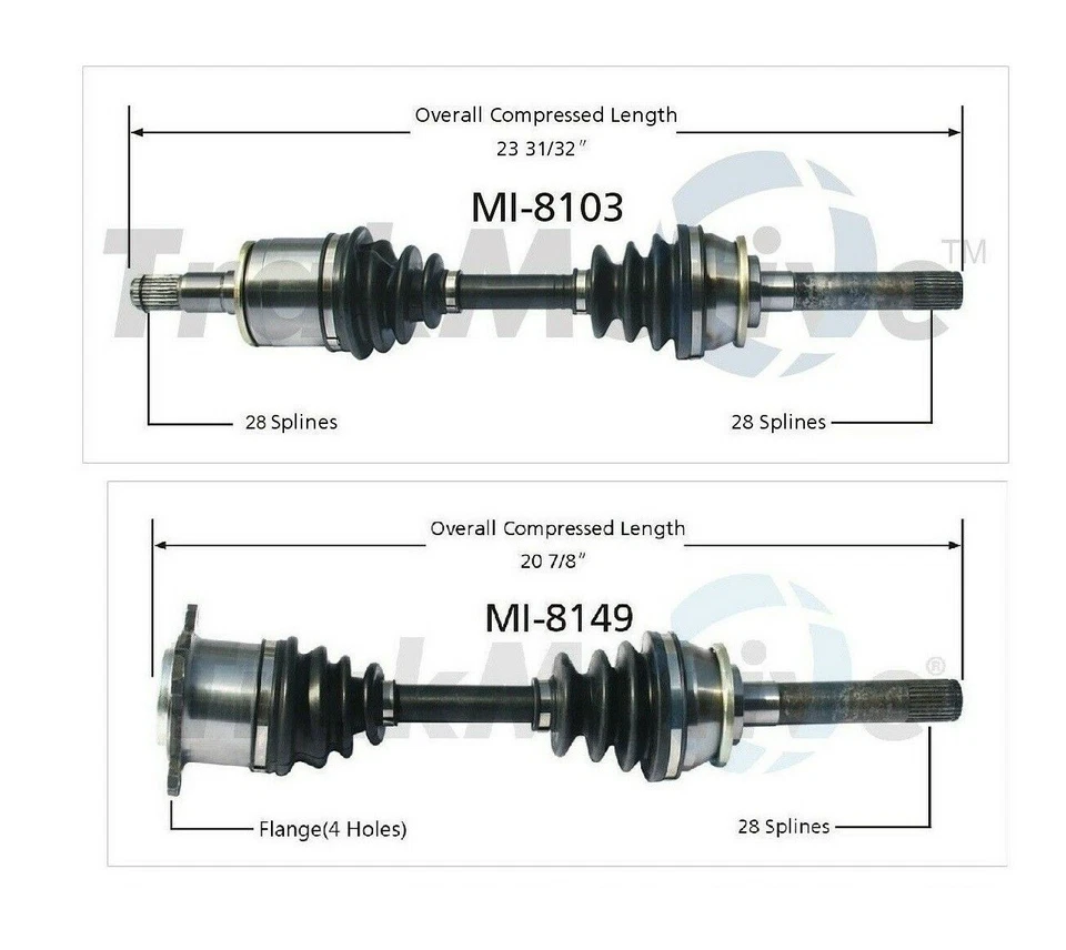 Juego SurTrack par de ejes delanteros CV para Mitsubishi Montero 4x4 1994-2000 Foto 2 de 2
