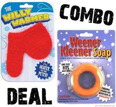 BIG MOUTH TOYS Heater For your Peter Willy Warmer Sock + Weener Weiner Cleaner Soap ~ GAG COMBO