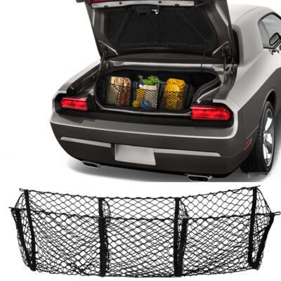 Pickup 3 Pocket Cargo Trunk Heavy-Duty Luggage Net For Dodge Challenger Hellcat