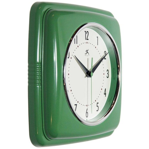 Square Retro Green Wall Clock Retro design offers a timeles Made of high quality - Picture 8 of 8