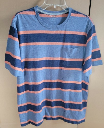 Dark Blue Striped Pocket T Shirt | eBay