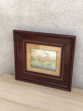 Antico quadro gouache dipinto su carta Napoli