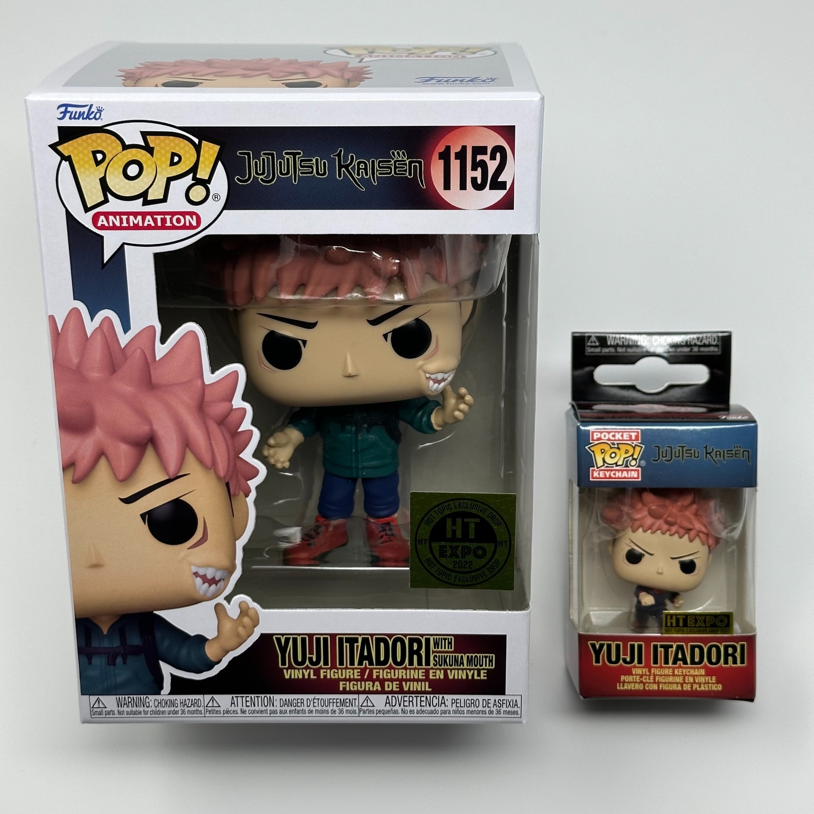 Paquete Funko Pops YUJI ITADORI Hot Topic Expo EXCLUSIVOS 1152 Jujutsu Kaisen NUEVO