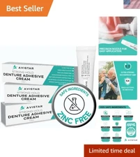 Organic Mint Denture Glue - Long-Lasting, Comforting 3-Pack Adhesive Solution
