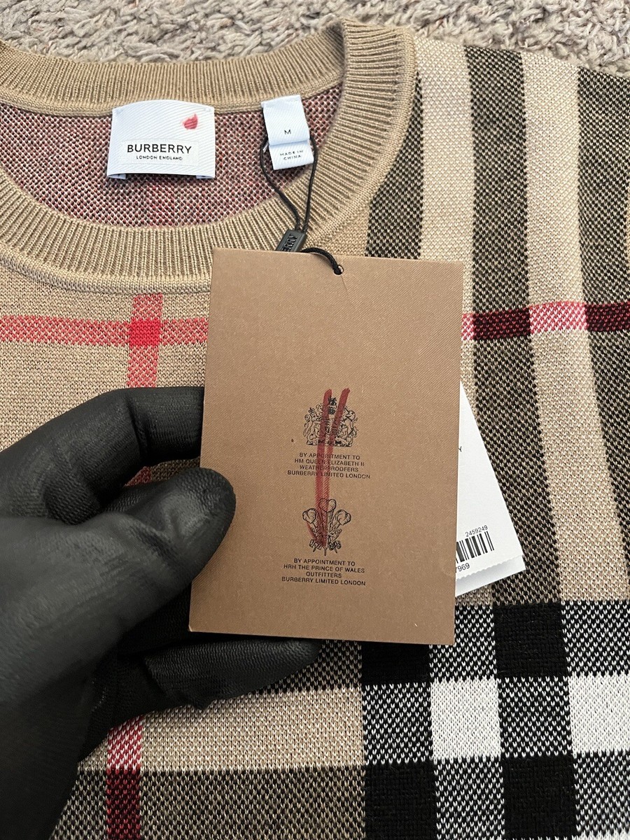 Burberry Check Silk Wool T-Shirt | eBay
