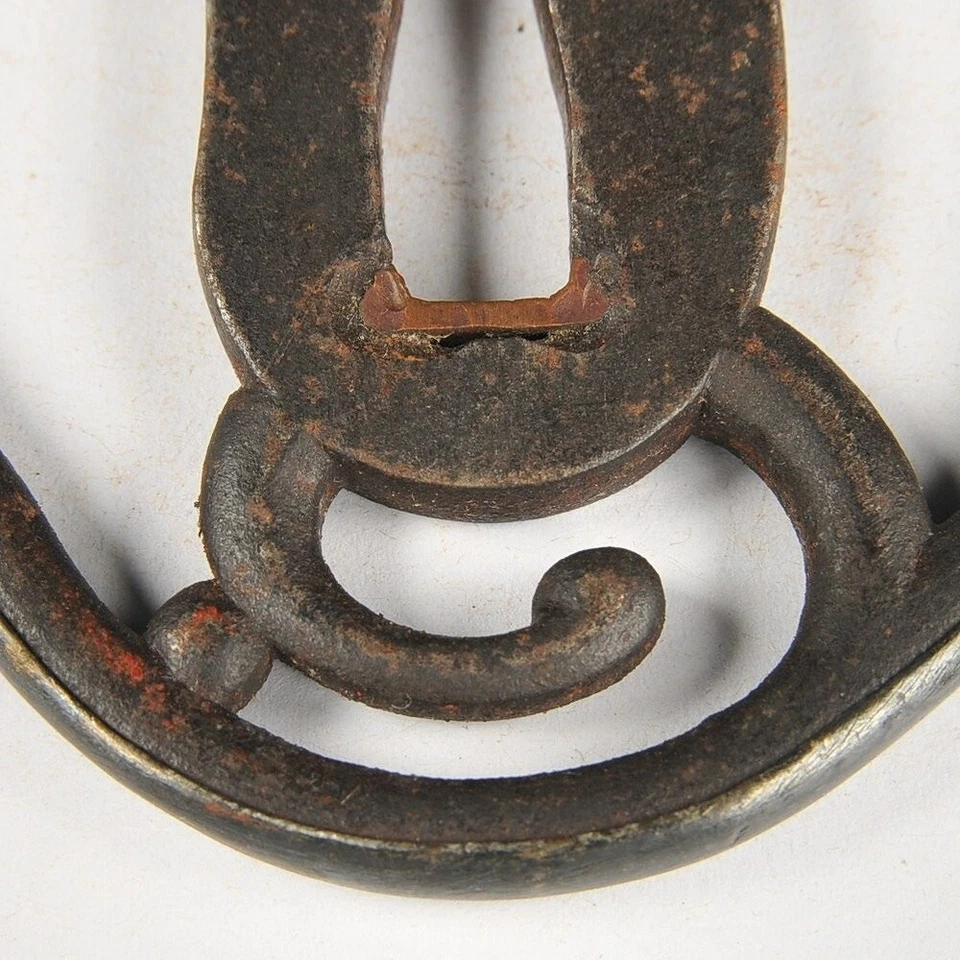 Japanese Antique Wave Design OpenWork Iron Tsuba Sword katana Guard fromJapan - Image 4 of 4