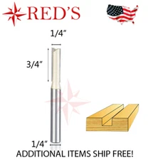 Tideway Carbide PRO LC01020404 1/4" X 3/4 straight 1/4" shank router bit