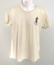 Cotopaxi Shirt Womens M Short Sleeve Llama Lover Cream Soft Organic Cotton Blend