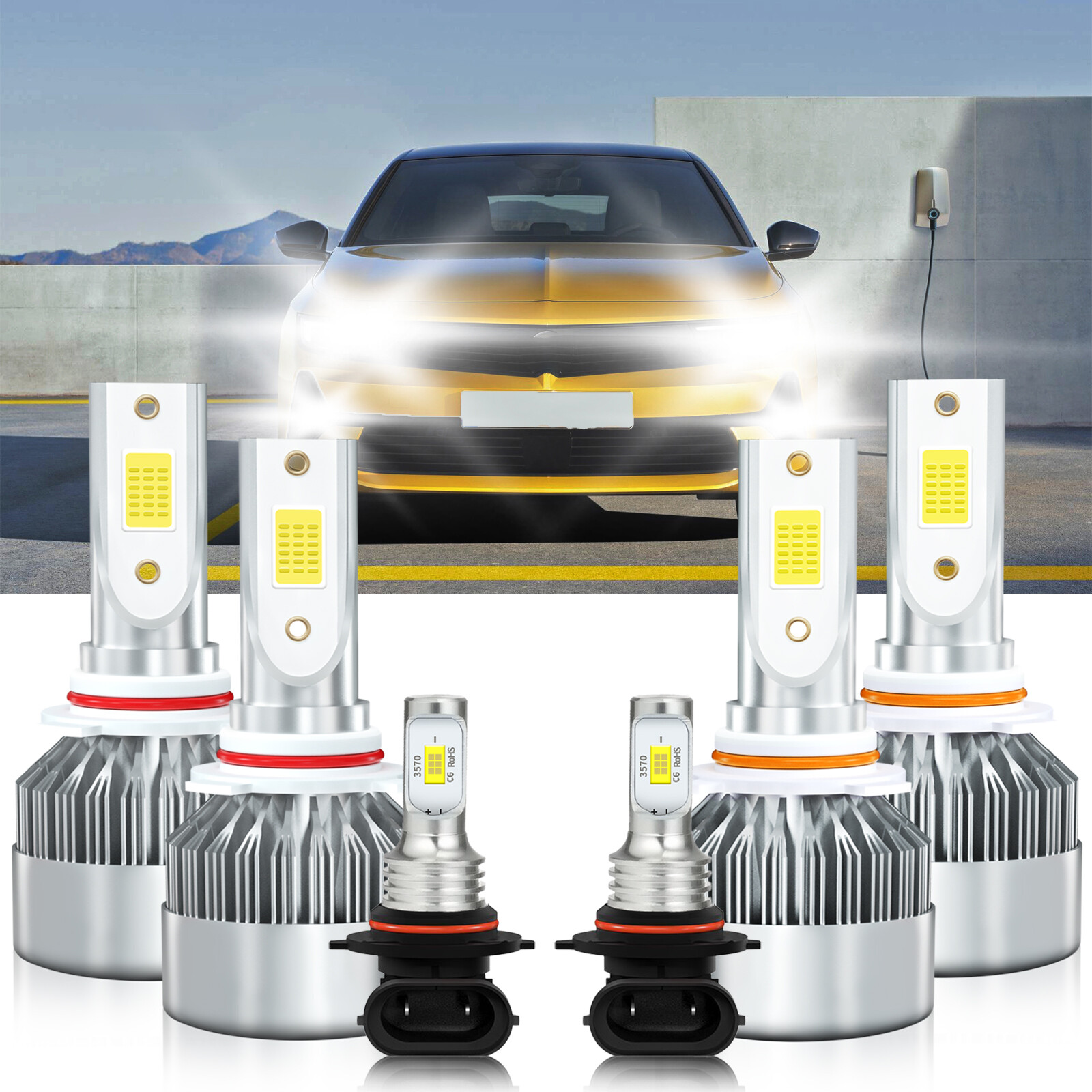 For Chevrolet Avalanche 2500 2002-2004 LED Headlight High Low Fog Light Bulbs