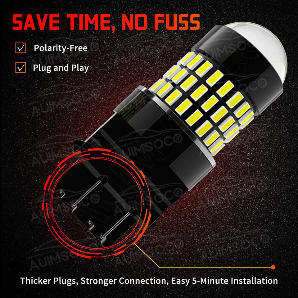 Para Chrysler Town & Country 1991-2016 3157 LED Retroceso Bombillas de luz de marcha atrás Blanco Foto 4 de 4