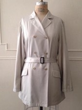 J.Crew M Overcoat Trench Light Jacket Belted Tan Camel Rain Coat Parka Macintosh