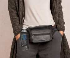 Leather Fanny Pack Waist Bottle Pouch Travel Hip Jogger Belt Bag Men Women