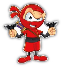 Funny Little Ninja Cartoon Car Bumper Sticker Decal