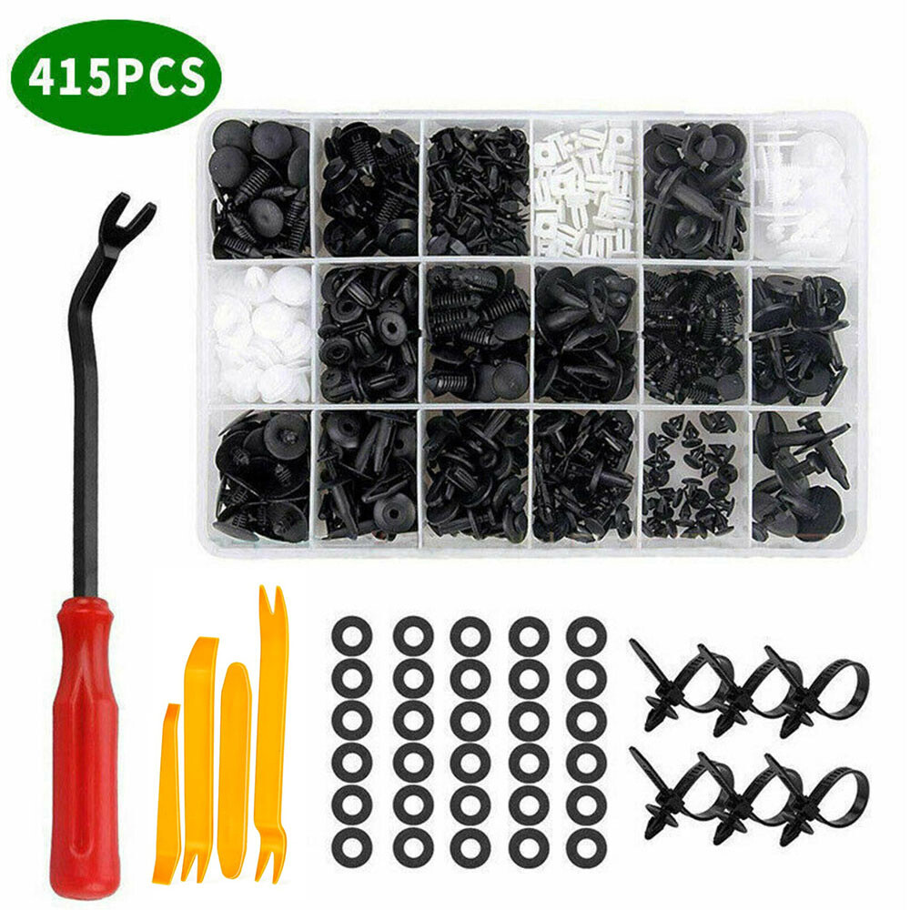 2-Pack 415Pcs Black Car Door Push Retainer Clip Set for Bumper & Trim Repair  