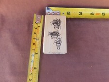 Hampton Arts Flower Pot Border 1283 Rubber Stamp 2 1/2" x 1 3/8"