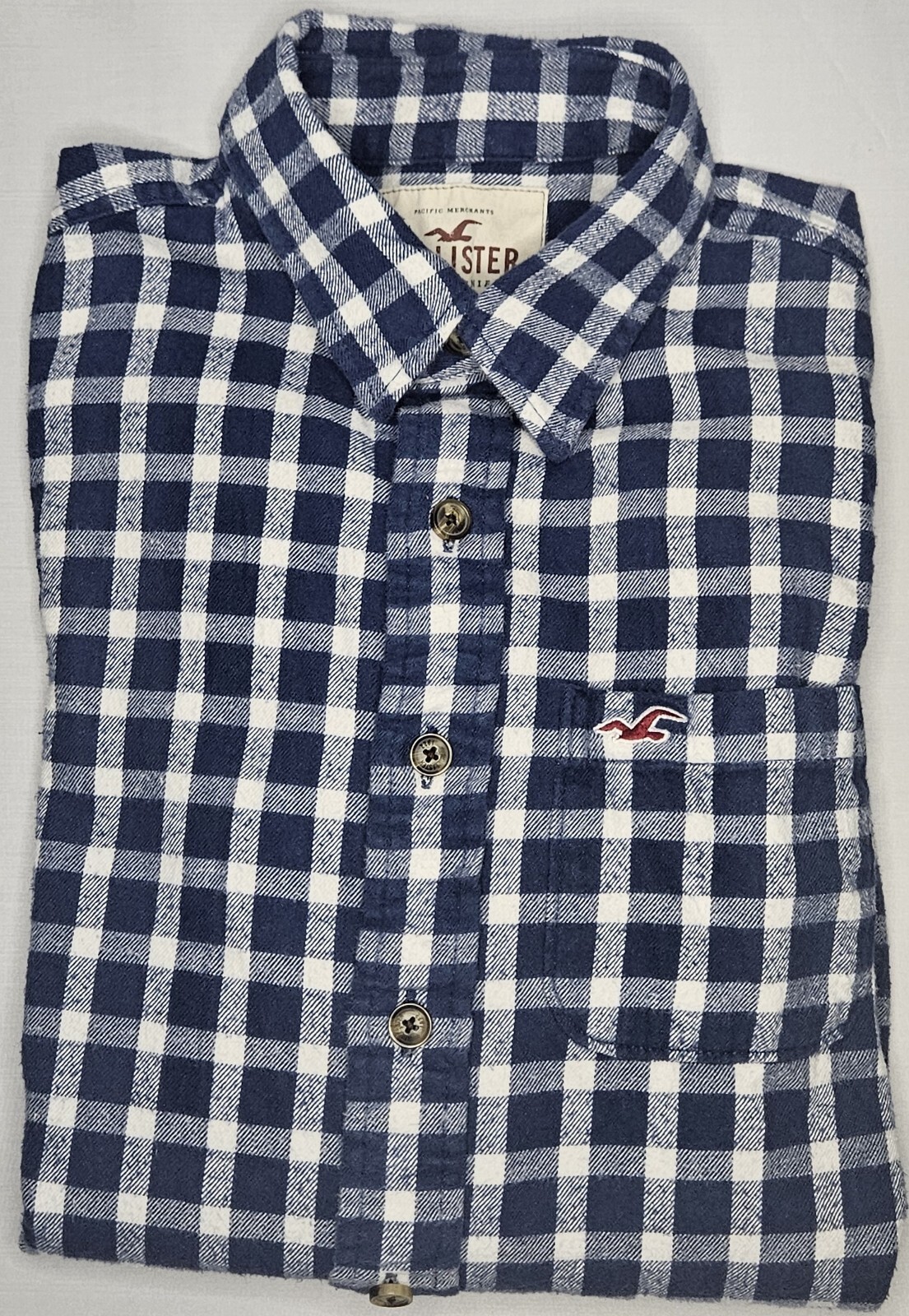 Mens Hollister Long Sleeve Plaid Flannel Button Front Shirt Size Small - EUC