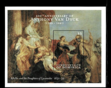 VINTAGE CLASSICS Dominique 2000 Van Dyck Art - Feuillet timbre souvenir Scott 2213 MNH