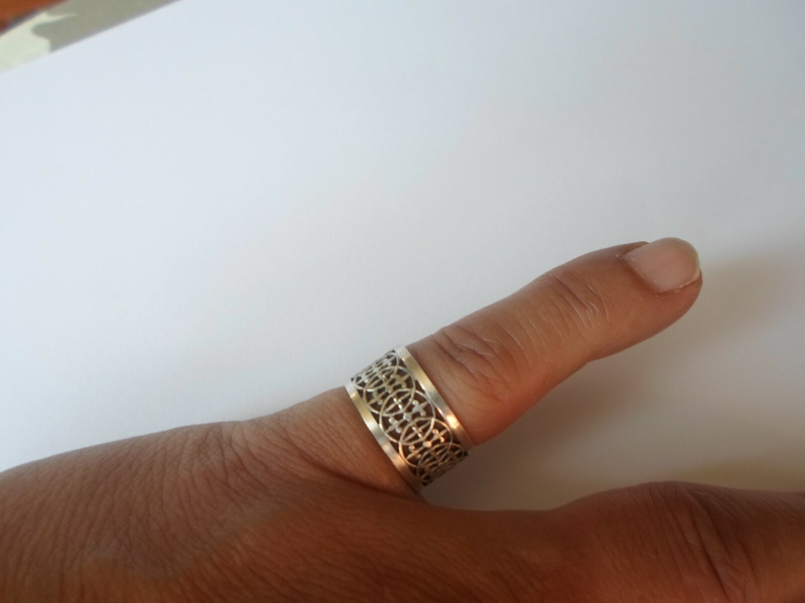 solid silver ring, ring, openwork, interlaced cir… - image 2