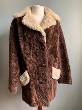 Vintage Sheepskin Shearling Teddy Coat 12 14 Boho Curly Wool