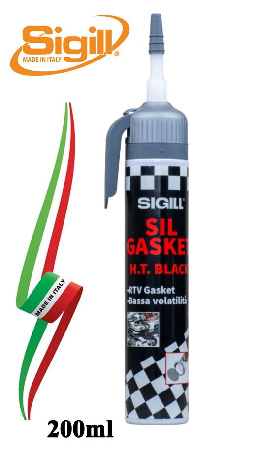 SILICONE RTV MONOCOMPONENTE IN PASTA A RETICOLAZIONE ACETICA NERO 200ml "SIGILL"
