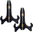 2× Wooden Plate Easel Dish Display Holder Folding Photo Frame Stand Easels 6" US