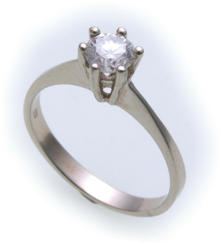 Sonderpreis Damen Ring Brillant 0,50ct Weißgold 585 er- Gold Solitär Diamant - 第 1/2 張圖片