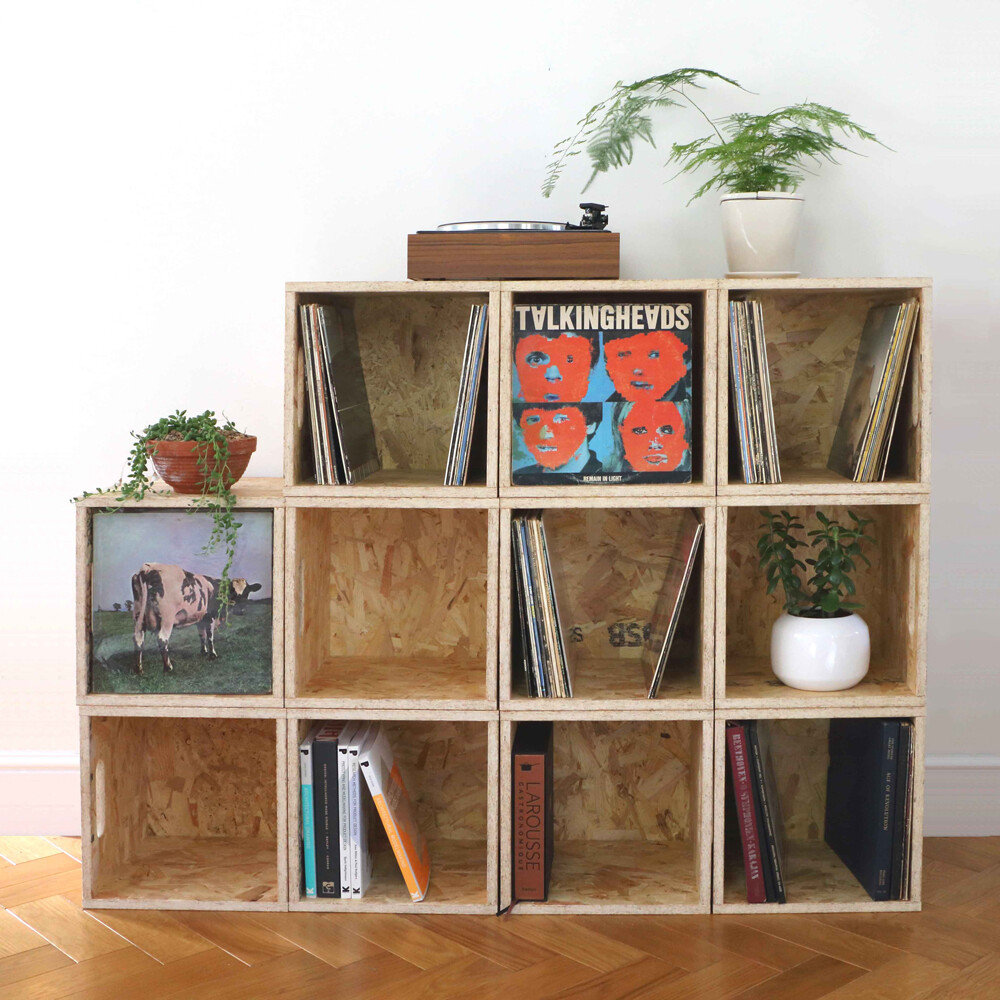 8 x Record cube record crate stacking box shelves vinyl storage 8x