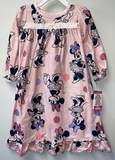  NWT Disney Minnie Size 2T Junior Minnie Flannel Granny Nightgown Pajamas