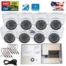 Evertech 1080p Zoom Lens Indoor Outdoor Dome Security Cameras 12VDC Power Supply