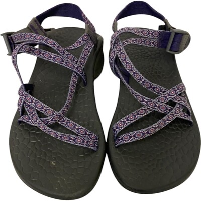 Chaco Double Strap Toe Loop Sandals Womens Size Purple Geometric Buckle  - Main Image