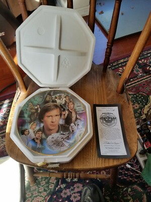 1997 Hamilton Star Wars Han Solo Heroes & Villains Plate Collection w/ COA 8''