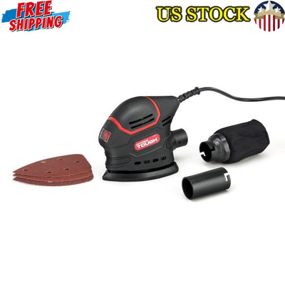 Detail Sander Dust Bag Vacuum Adapter & 3 Sanding Sheets Ergonomic Design New