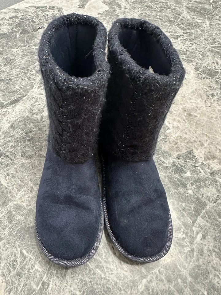 SO Morgan Navy Glitter Fall Sweater Boots Girls Size 5 M - Image 2 of 4