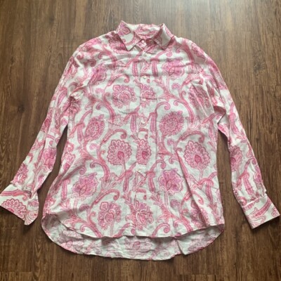 BYRON PAISLEY PRINT FLEX KNIT SHIRT - MEDIUM PINK