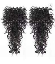 4PCS Decorative Flowers Vine Hanging Artificial Plants Hanging Plant-Black
