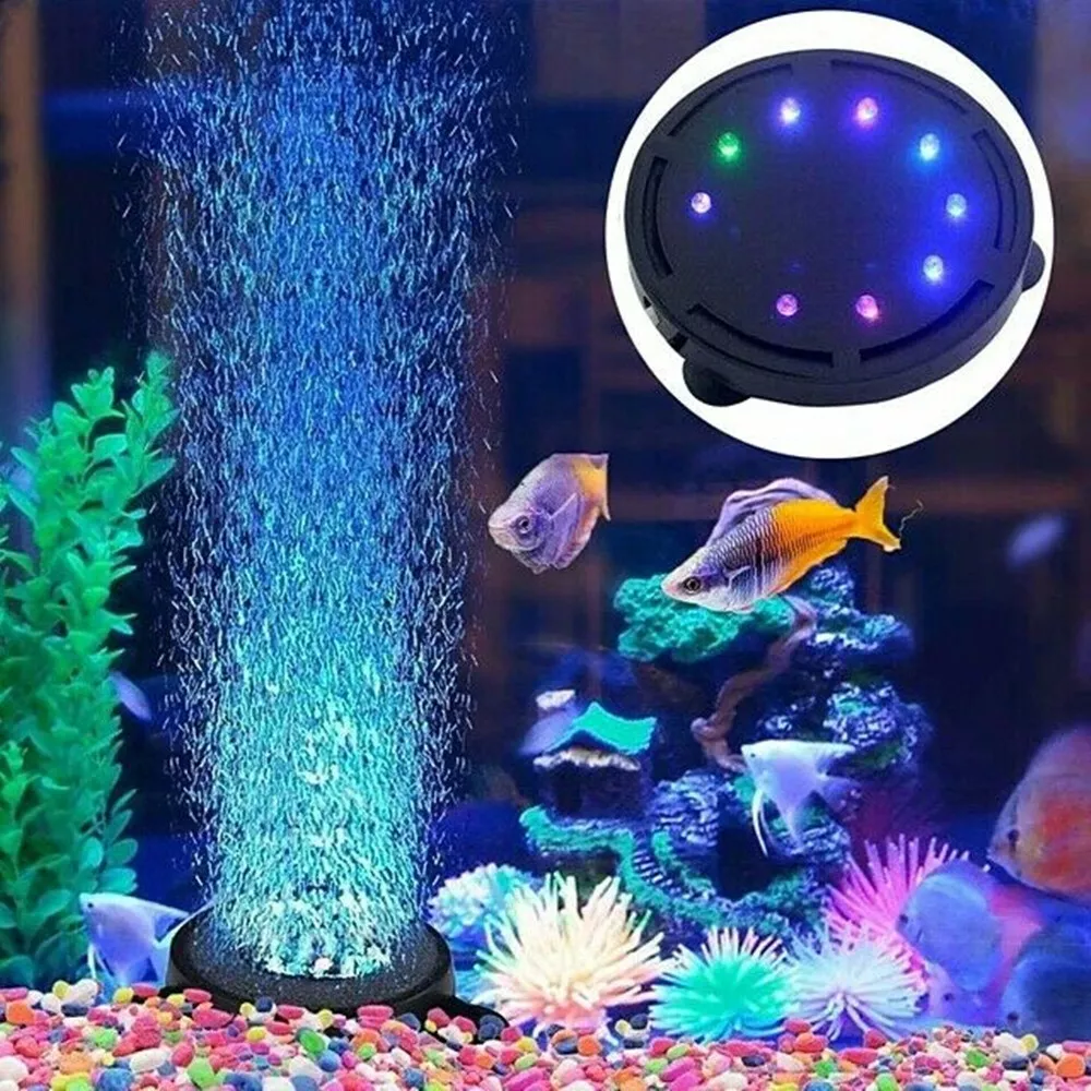 Aquarium Lighting Decor Submersible RGB LED Bubble Air Light Fish