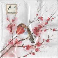 20 Stk Servietten Ambiente 33X33Cm Rotkehlchen Vintage/Retro Landhaus Tischdeko