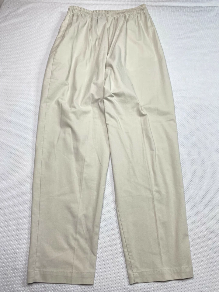 Karen Scott Womens Pants sz 10 Beige Elastic Waist Straight Classic Comfort - Image 3 of 4
