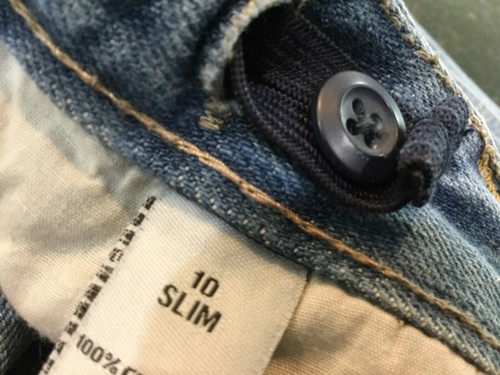 Old Navy Boys Jeans Size 10 Slim Blue Carpenter Loose Painter Adjust Waist 22 - Picture 8 of 8