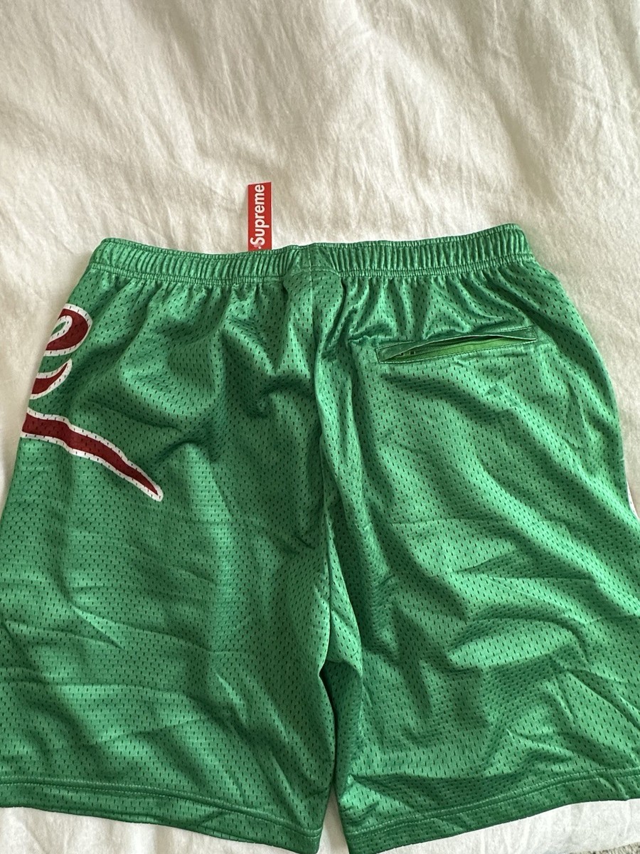 Supreme Big Script Mesh Short SS24 Green Poly Eyelet Gym Supreme Big Script Mesh Short SS24 Green Poly Eyelet Gym