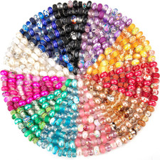 200 Pieces Large Hole Beads Spacer Bead Mixed Color Assorted European Craft Big