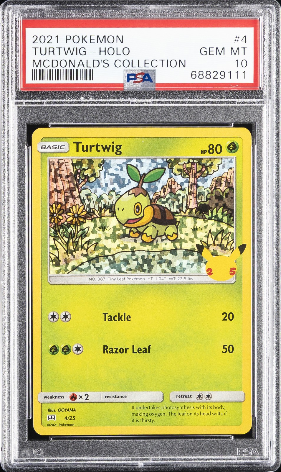 2021 POKEMON MCDONALD'S COLLECTION #4 TURTWIG-HOLO PSA 10