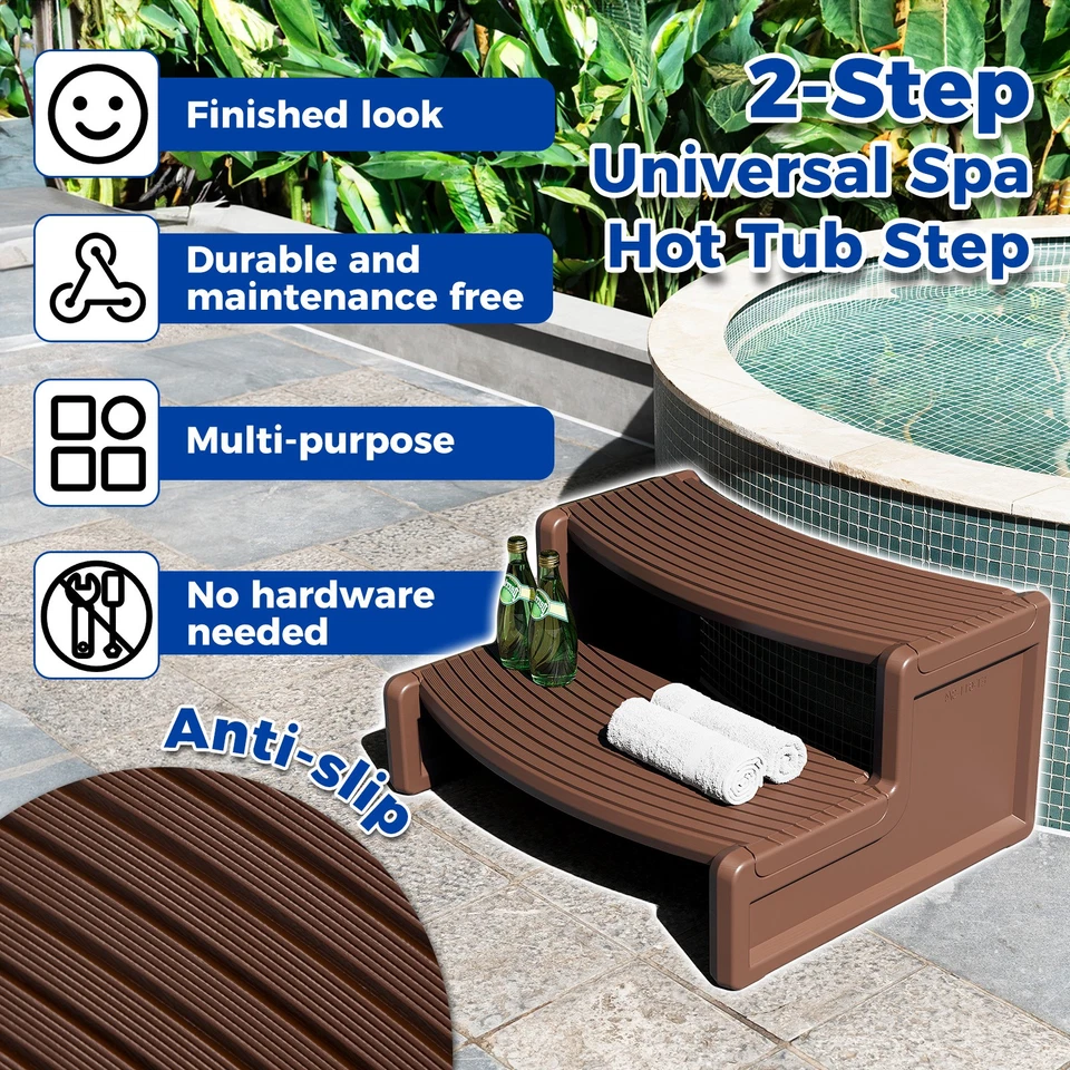 Pasos universales para bañera de hidromasaje spa antideslizantes Handi-Step gris oscuro/negro/gris carbono/marrón Foto 4 de 4