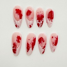 Halloween Spooky Nail Bloody Press on Nail, Fake Bleeding Nail, Horror Nail