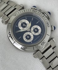 Cartier Pasha Chronograph Blue Dial Gents Watch Quartz 36mm 1352 2026 Service