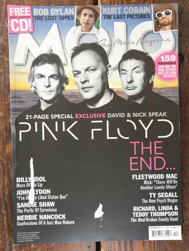 MOJO No 253 DECEMBER 2014 Pink Floyd TY SEGALL Billy Idol JOHNNY LYDON Used