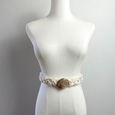 Vintage 80s Braided Twisted Cord Shell Belt XS-S Artsy Eclectic Costal Mermaid