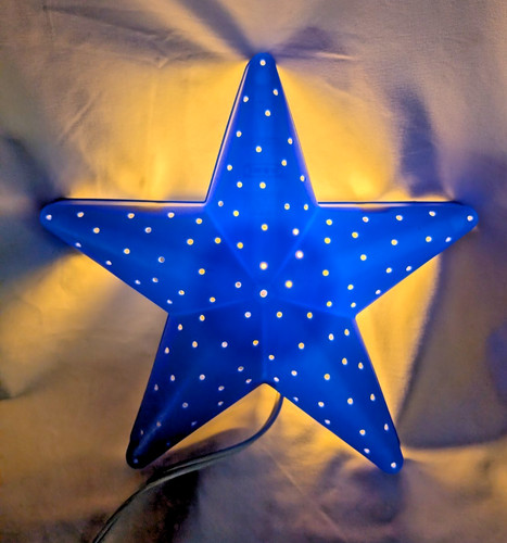 IKEA Blue Plastic Star Wall Light Smila Stjarna Nightlight Retired Design